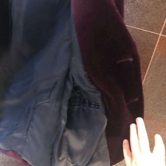 Burgundy Velvet blazer jacket Crewcuts boys 6 ludlow - Picture 5 of 5